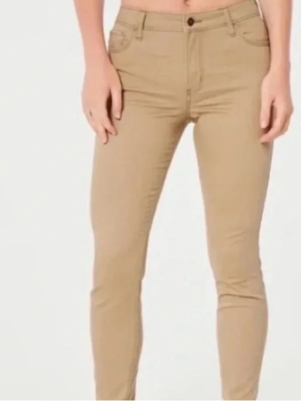 Hollister Women’s Curvy High-rise Skinny Jeans in Khaki Tan Size Regular 10